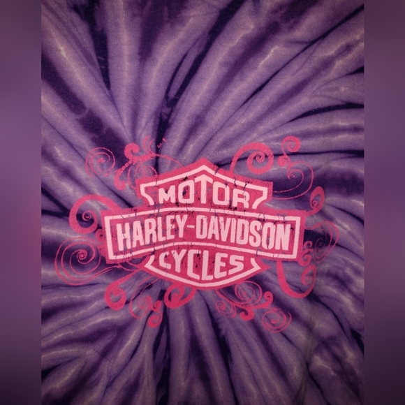 EUC Vtg Tie Dye Size Large Purple Harley Davidson Biker Motorcycle - Picture 2 of 6